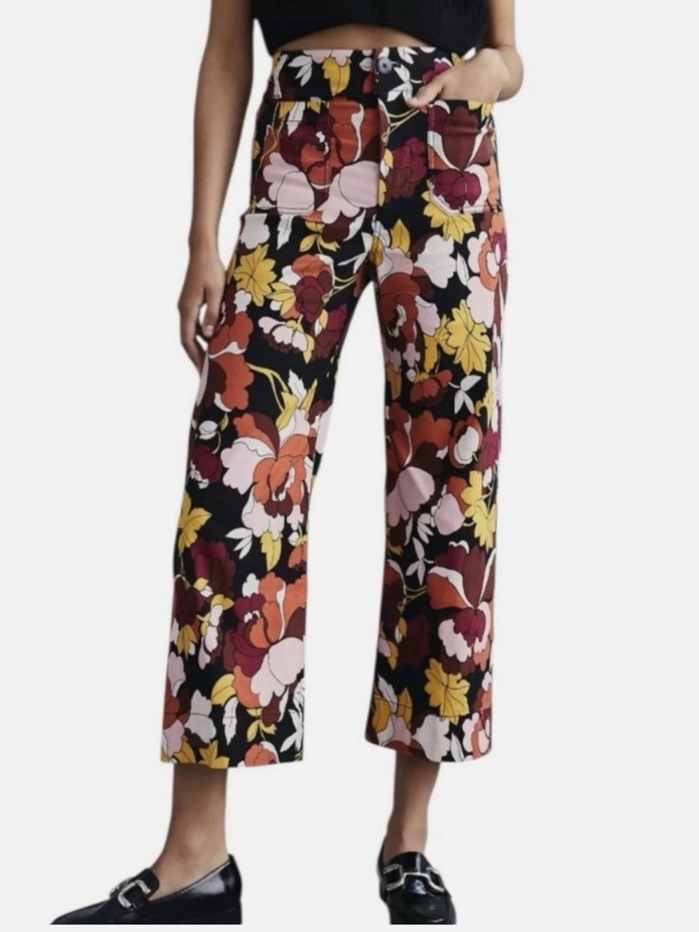 Anthropologie Maeve The Colette Crop Wide-Leg Pants